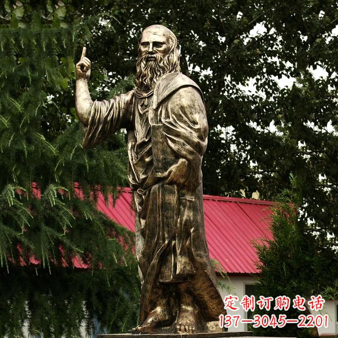 吉林柏拉图玻璃钢仿铜雕像-世界名人古希腊著名哲学家雕塑