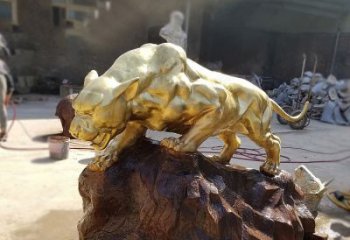 吉林铸铜雕刻的豹子公园景区情景动物雕塑
