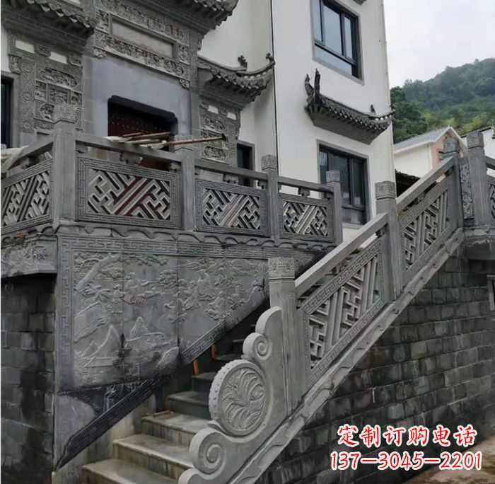 吉林别墅景观仿古石雕栏板_2