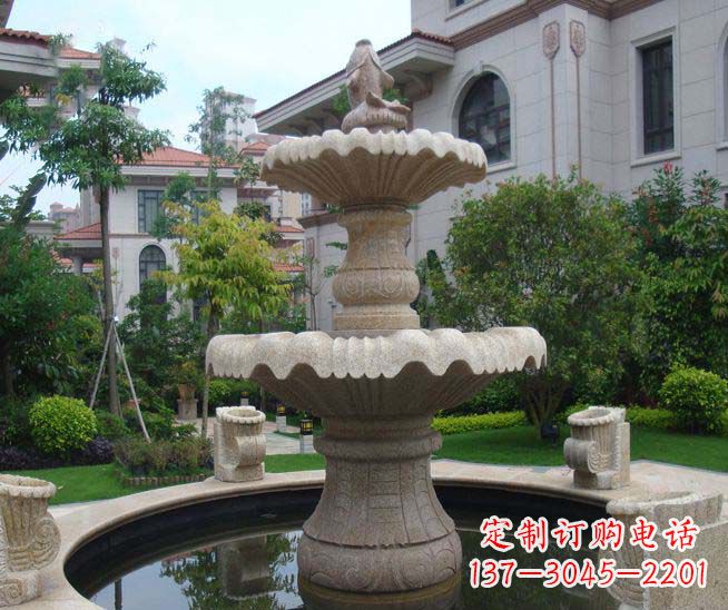 吉林别墅景观石雕多层喷泉雕塑