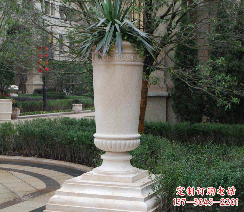 吉林别墅景观石雕花盆