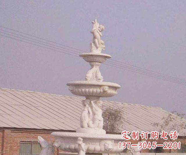 吉林别墅景观天使喷泉石雕 (2)