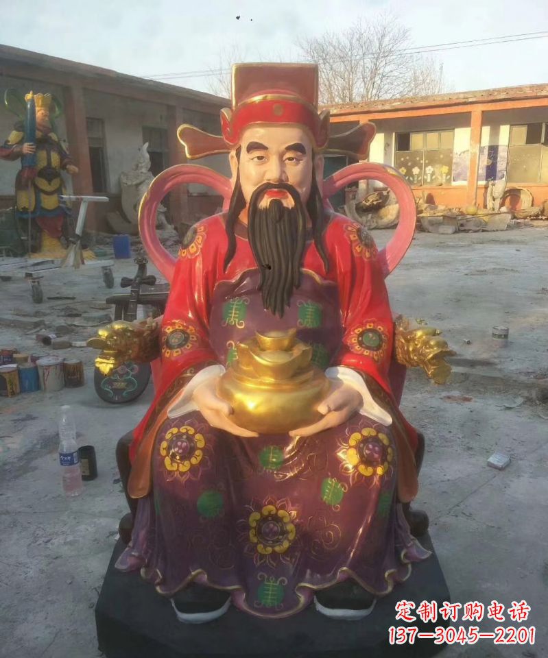 吉林财神玻璃钢彩绘