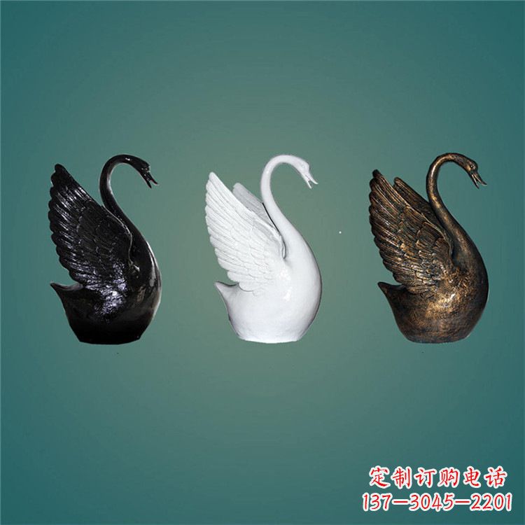 吉林玻璃钢抽象天鹅雕塑-水景水池可喷水动物雕塑摆件