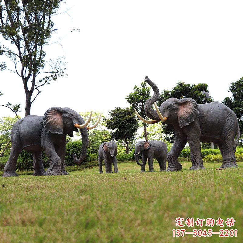 吉林玻璃钢大象仿真大象雕塑-公园景区园林装饰动物摆件