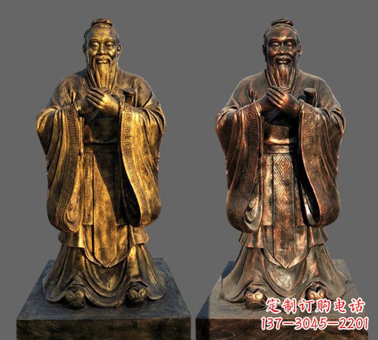 吉林玻璃钢仿铜孔子校园名人