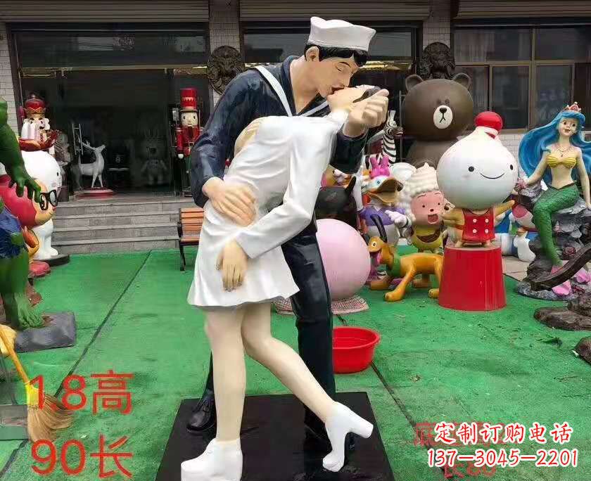 吉林玻璃钢情侣雕塑——浪漫婚庆景观
