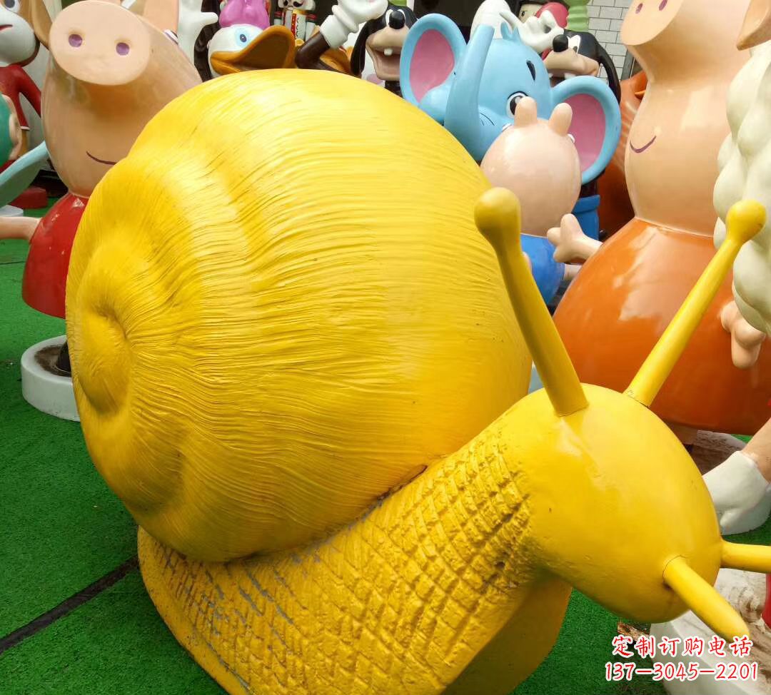 吉林玻璃钢仿真蜗牛 公园动物雕塑