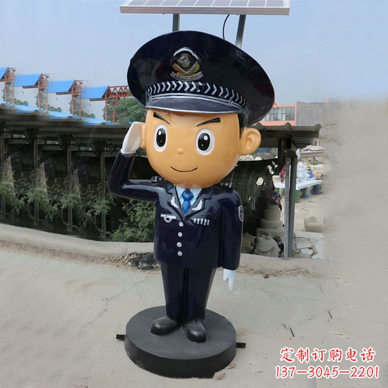 吉林警察雕塑守护社会和谐