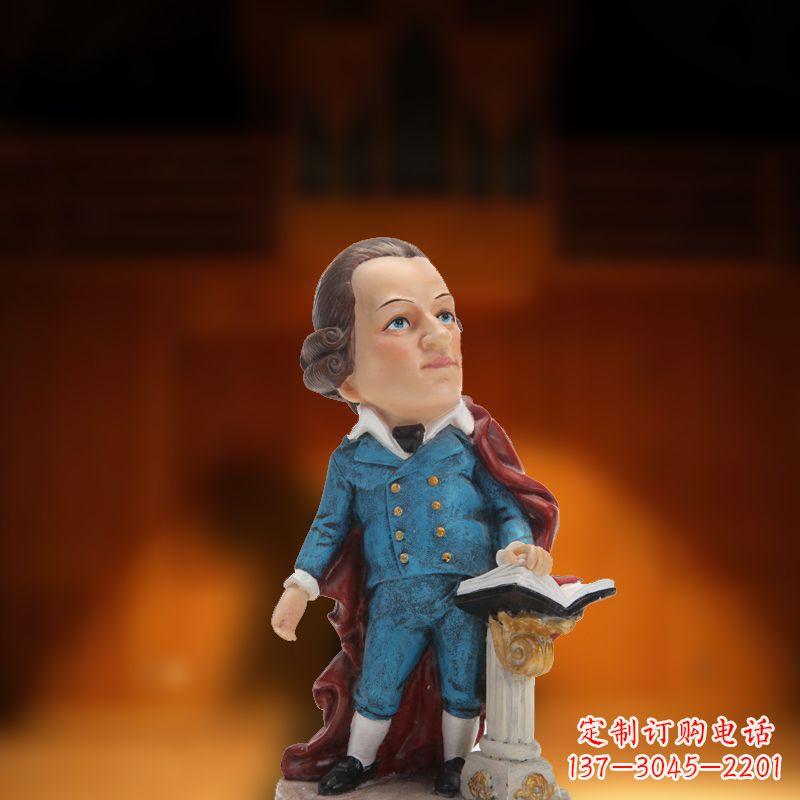 吉林玻璃钢卡通莫扎特雕塑