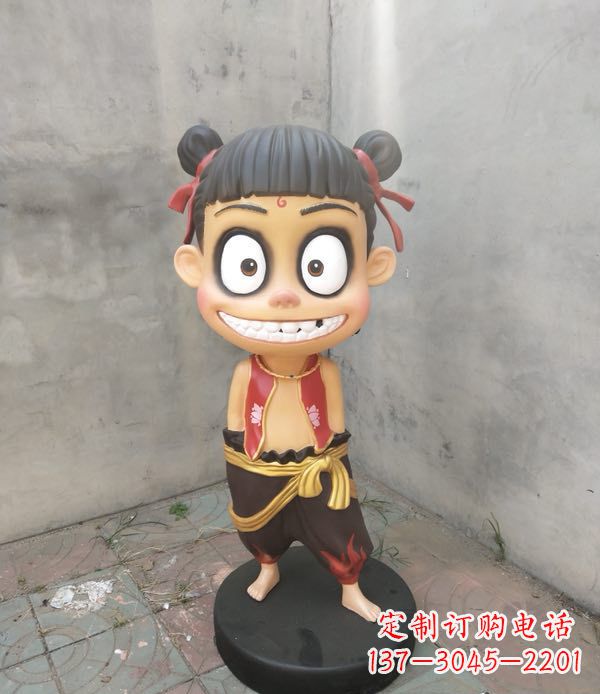 吉林玻璃钢卡通魔童哪吒