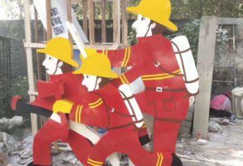 吉林玻璃钢消防员雕塑——精致的园林景观装饰