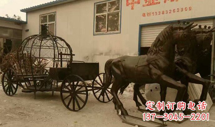 吉林玻璃钢欧式马车雕塑精美艺术品