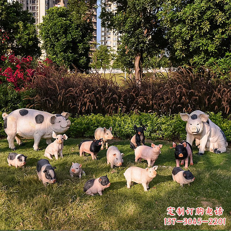 吉林玻璃钢树脂仿真动物雕塑——公园农家院精美装饰