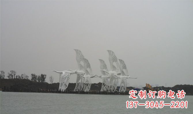 吉林不锈钢白鹭动物雕塑