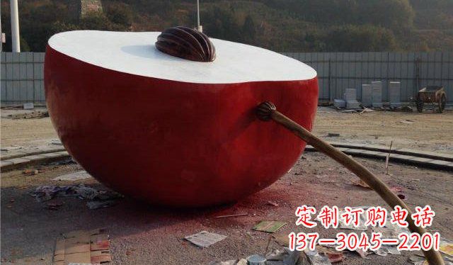 吉林精美不锈钢苹果雕塑