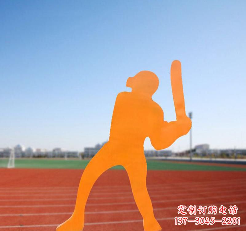 吉林不锈钢棒球运动人物雕塑