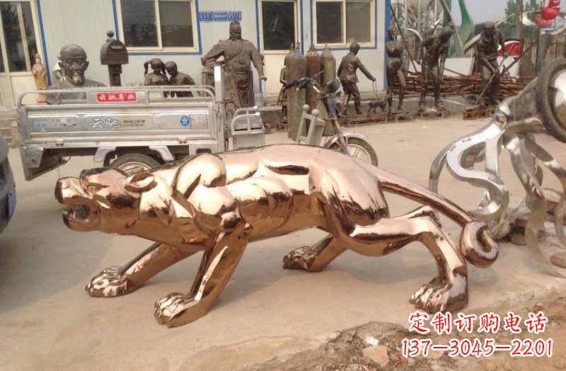 吉林不锈钢豹子雕塑222