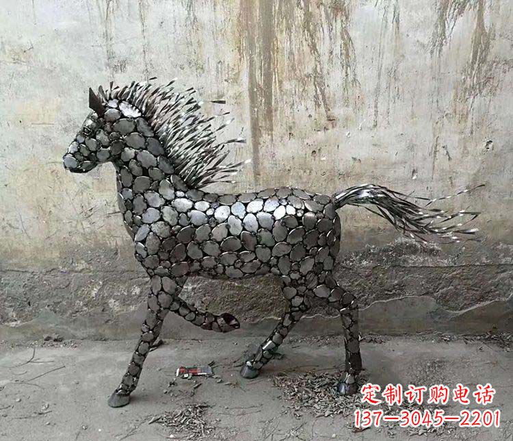 吉林不锈钢奔马动物雕塑