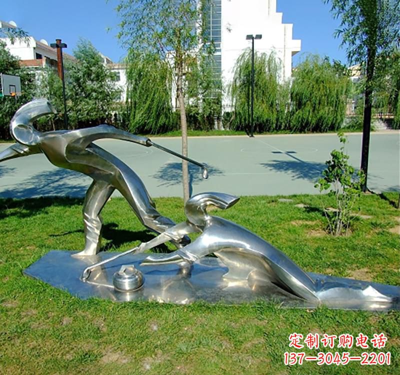 吉林不锈钢冰壶雕塑