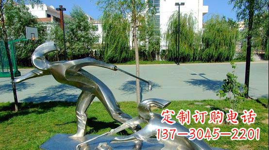 吉林不锈钢冰壶运动雕塑