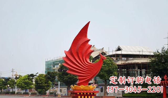吉林不锈钢凤凰雕塑象征着城市繁荣