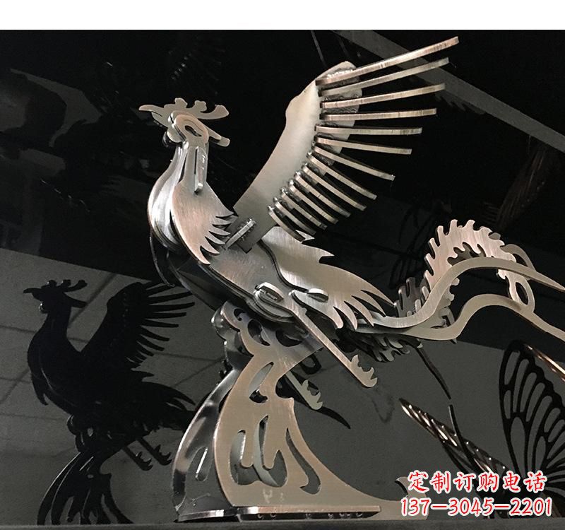 吉林不锈钢凤凰雕塑精美的艺术品