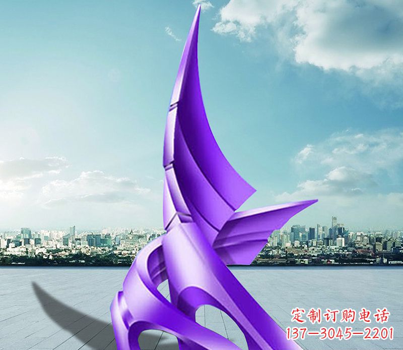 吉林不锈钢抽象船帆雕塑 (2)