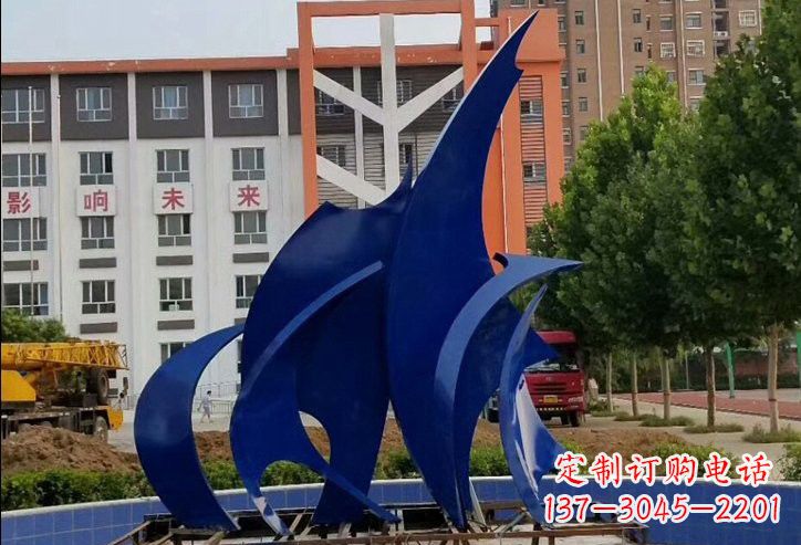 吉林不锈钢抽象船帆雕塑