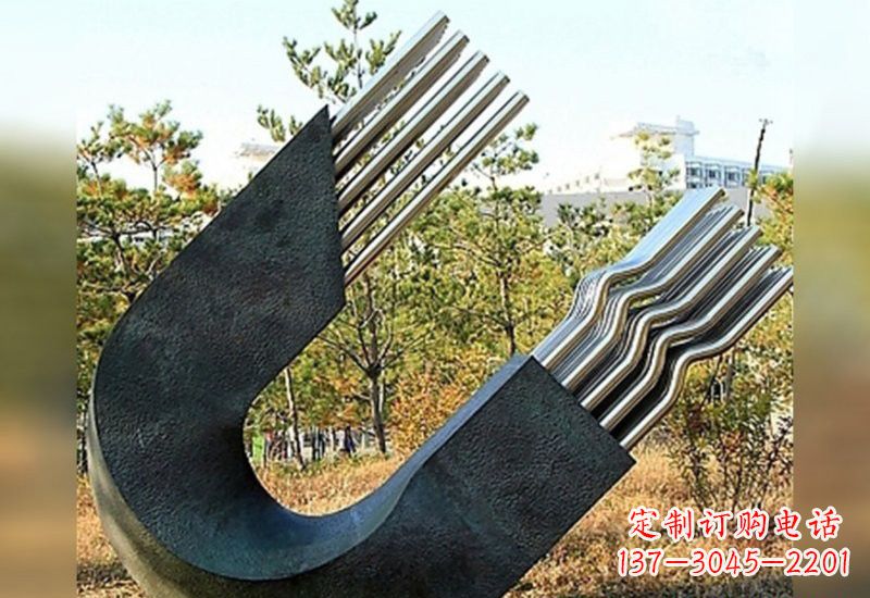 吉林不锈钢抽象磁铁雕塑