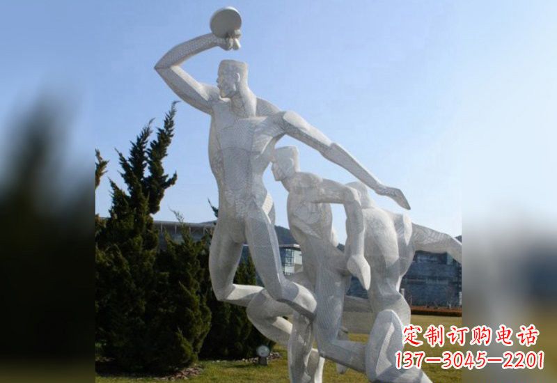 吉林不锈钢抽象打乒乓球人物雕塑