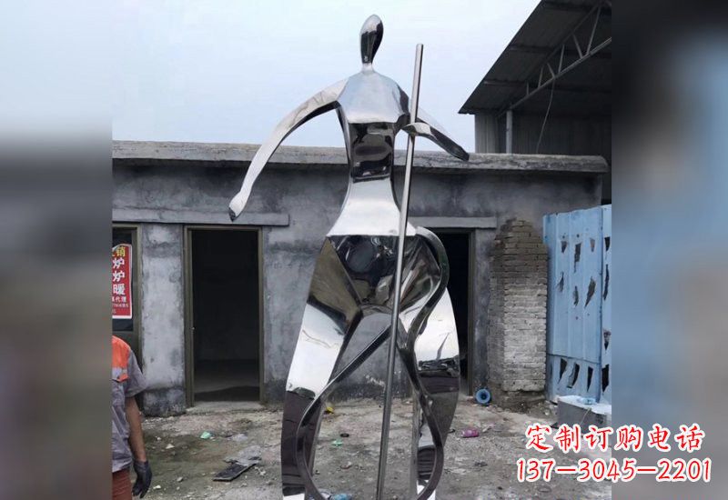 吉林不锈钢抽象大提琴人物雕塑