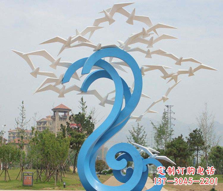 吉林不锈钢抽象大雁雕塑1