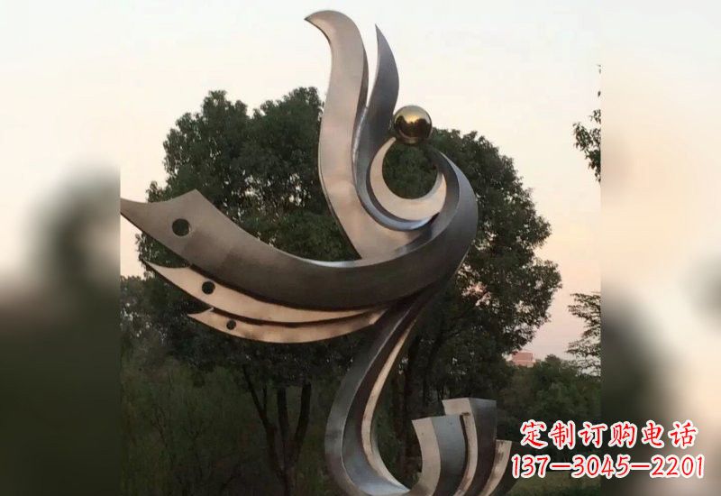 吉林不锈钢抽象凤凰雕塑2