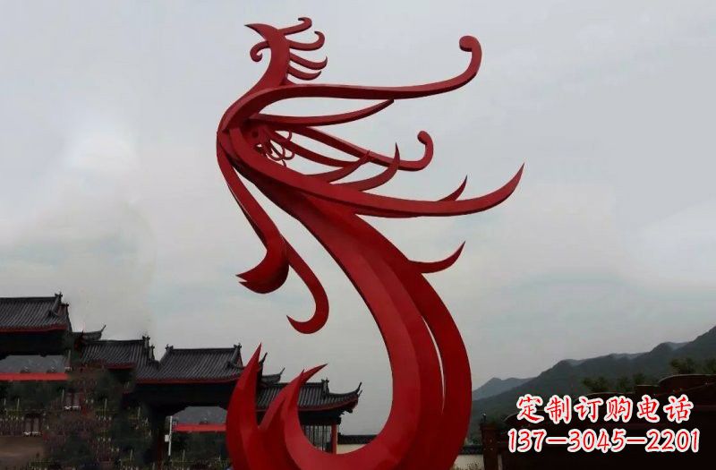 吉林不锈钢抽象凤凰雕塑222