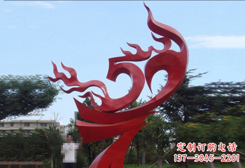 吉林不锈钢抽象凤凰涅槃景观雕塑
