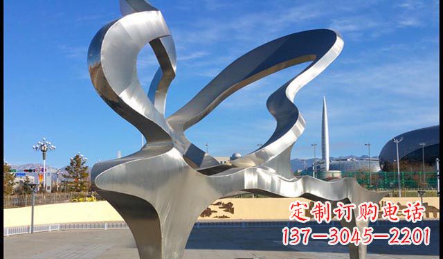 吉林不锈钢抽象钢琴雕塑1