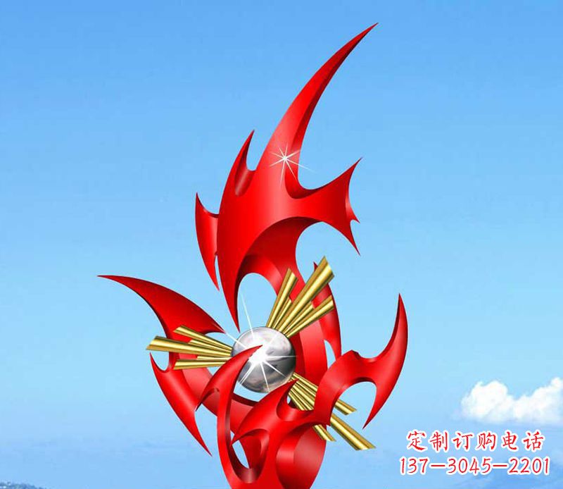 吉林不锈钢抽象火苗雕塑 (2)