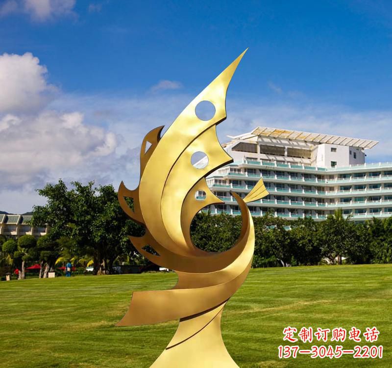 吉林不锈钢抽象金凤凰雕塑