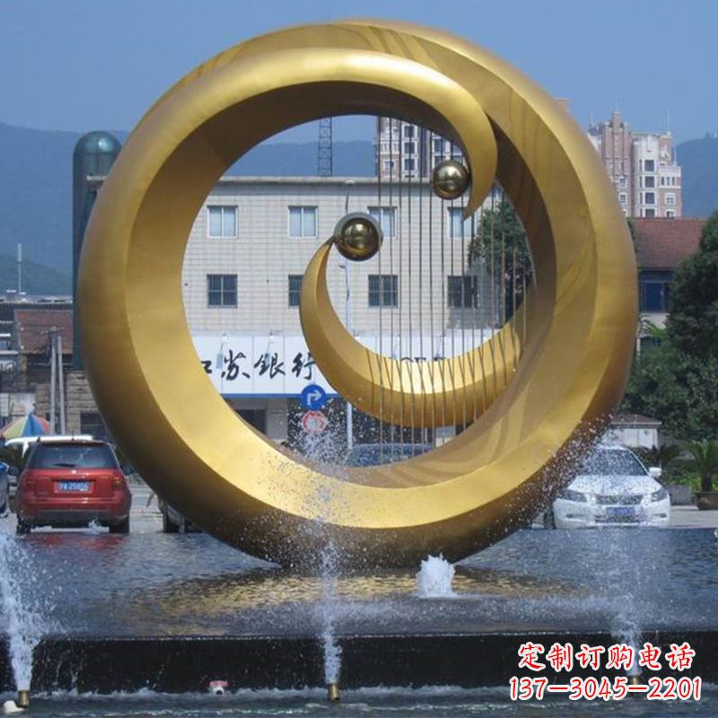 吉林不锈钢抽象乐器喷泉睡觉景观雕塑