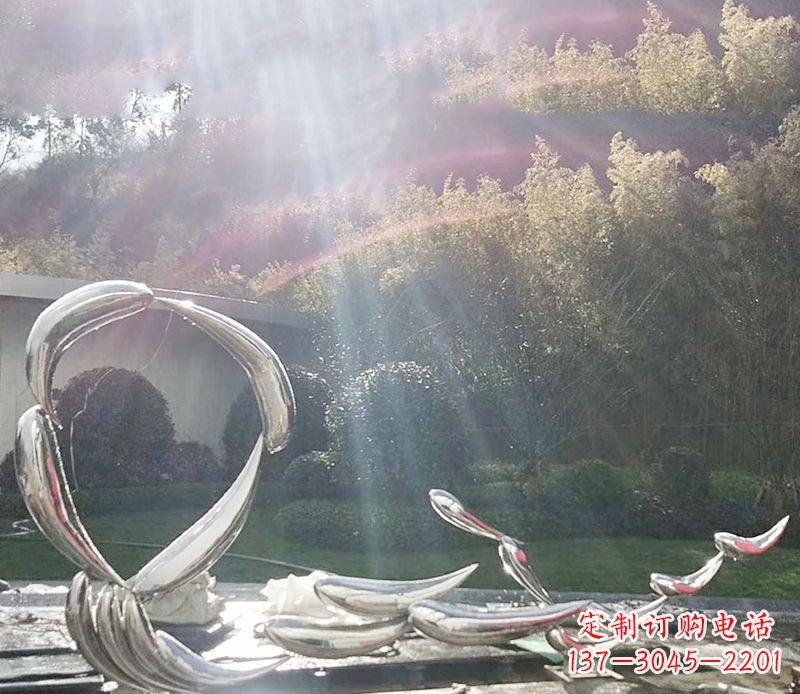 吉林不锈钢抽象鲤鱼雕塑
