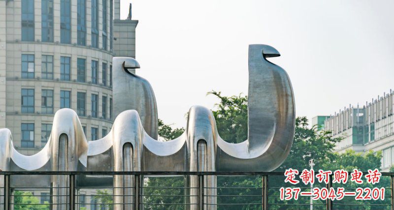吉林不锈钢抽象骆驼街边动物雕塑