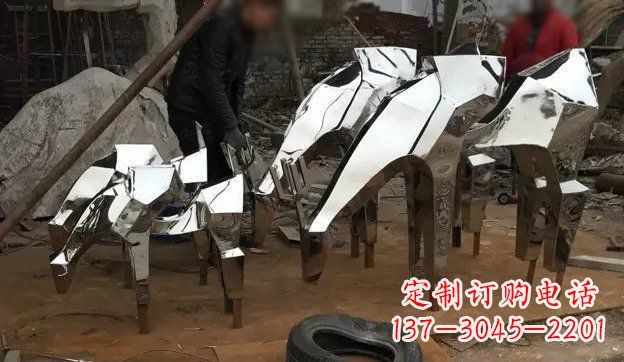 吉林不锈钢抽象马雕塑 (2)
