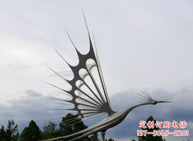 吉林不锈钢抽象鸟大型动物雕塑