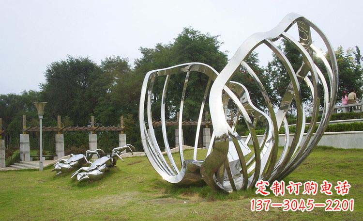 吉林不锈钢抽象螃蟹贝壳雕塑