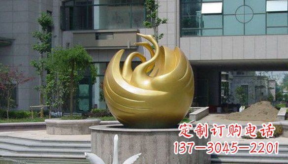 吉林不锈钢抽象天鹅雕塑 (3)