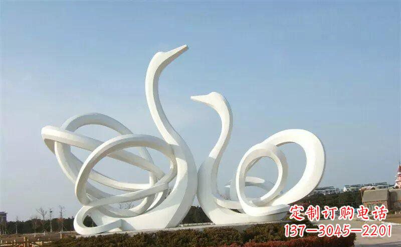 吉林不锈钢抽象天鹅雕塑 (4)