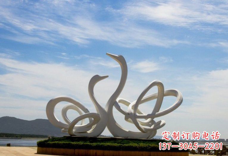 吉林不锈钢抽象天鹅雕塑2
