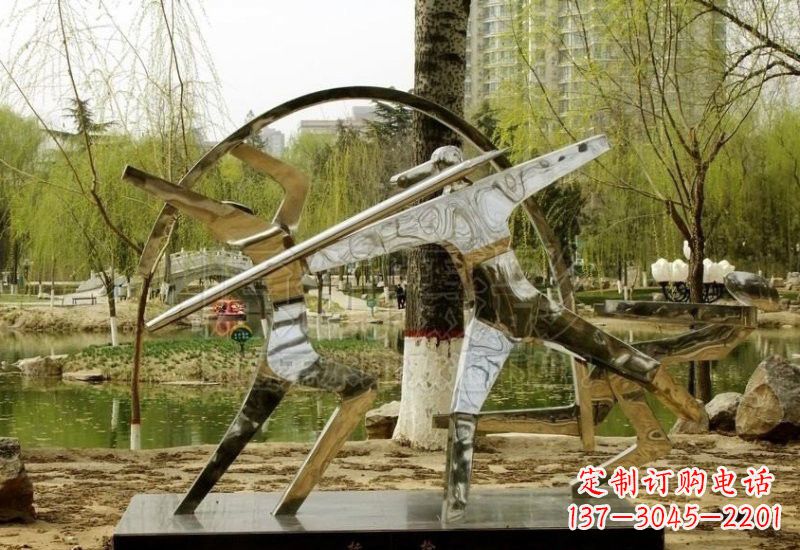 吉林不锈钢抽象运动员雕塑