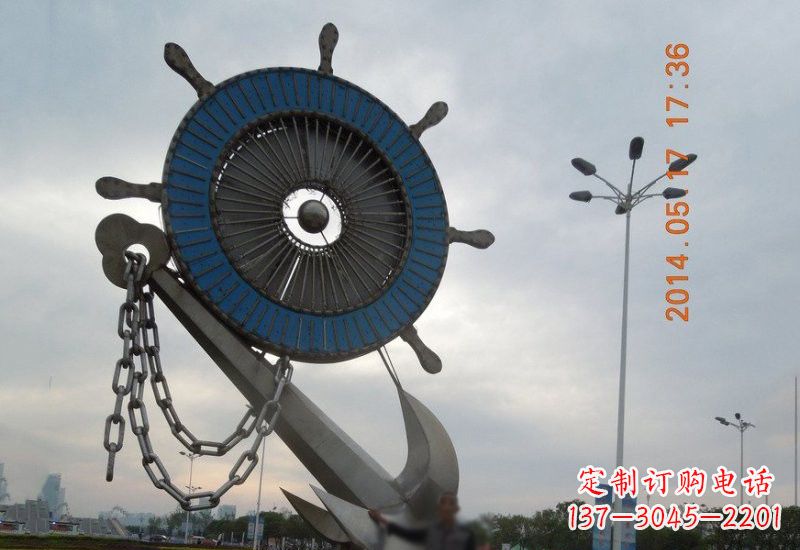 吉林不锈钢船舵船锚雕塑